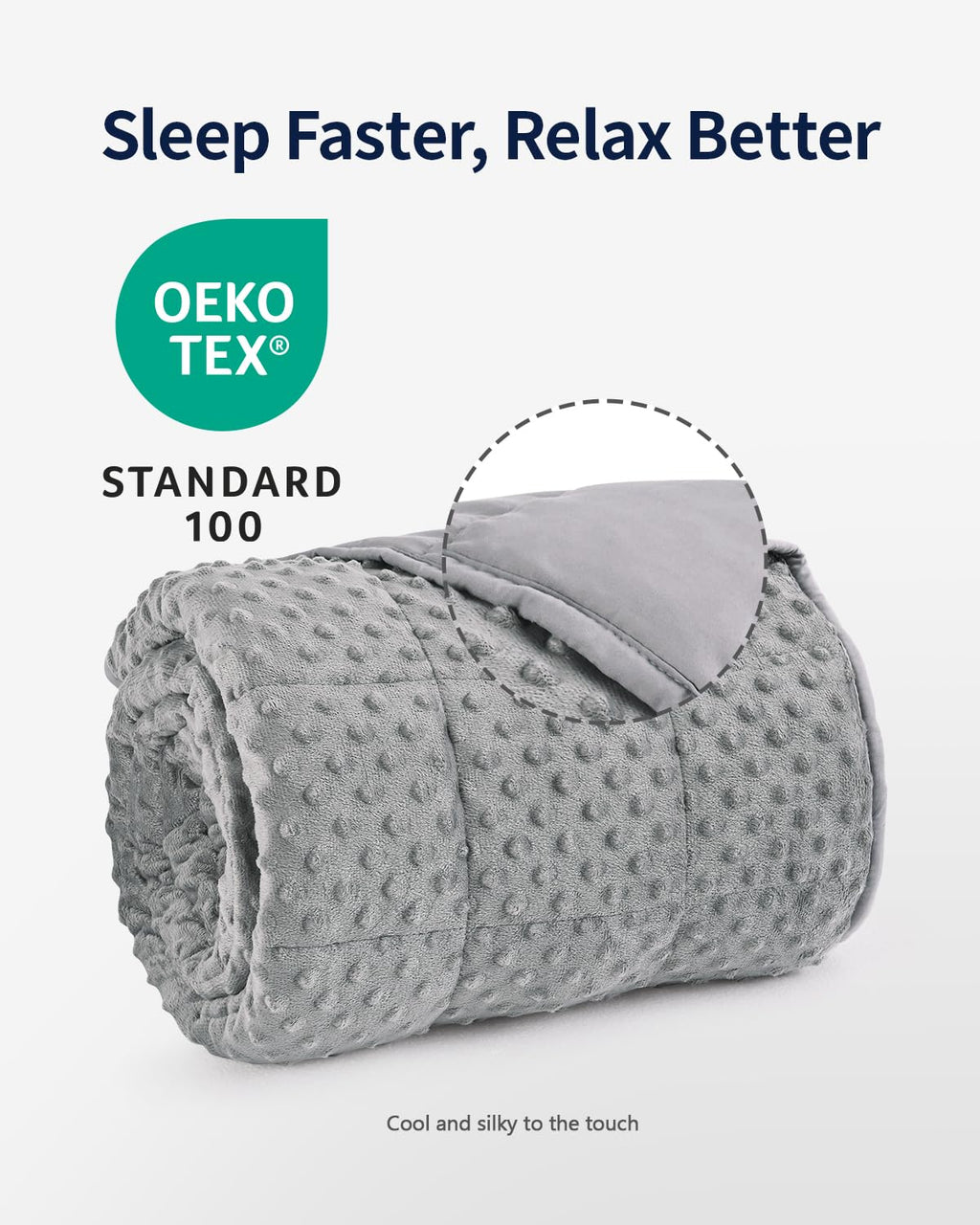 Mr. Sandman Weighted Blanket for Adults Queen Size 15 lbs, Soft Cooling Heavy Minky Blanket for Sleep, Washable Throw Blanket with Glass Beads, 60 x 80 Inches, Grey - Fredhappy